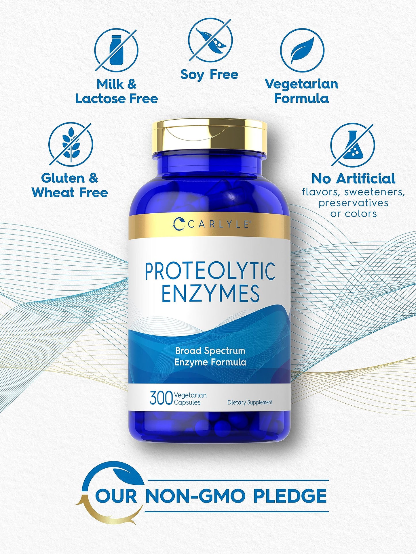 Carlyle Proteolytic Enzymes Capsule, 300 Capsules