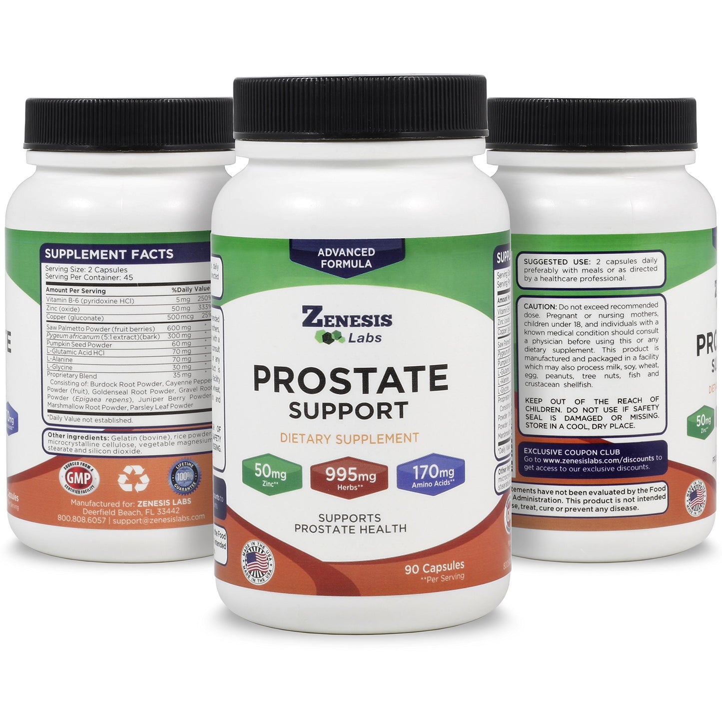 Zenesis Labs Prostate Health with Saw Palmetto Capsules, 90 Count