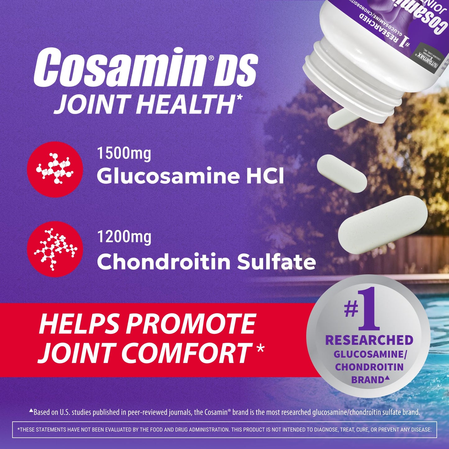 Nutramax Laboratories Cosamin DS Joint Health Supplement with Glucosamine & Chondroitin Caplets, 150 Caplets
