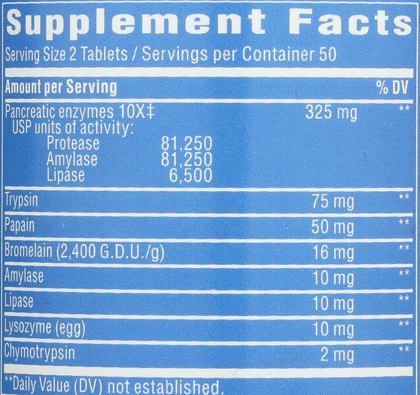Nature's Way Mega-Zyme Pancreatic & Systemic Enzymes Tablet 100 Tablets