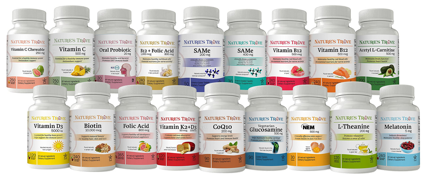 Nature's Trove Vitamin B12 500 mcg Tablets 240 Count