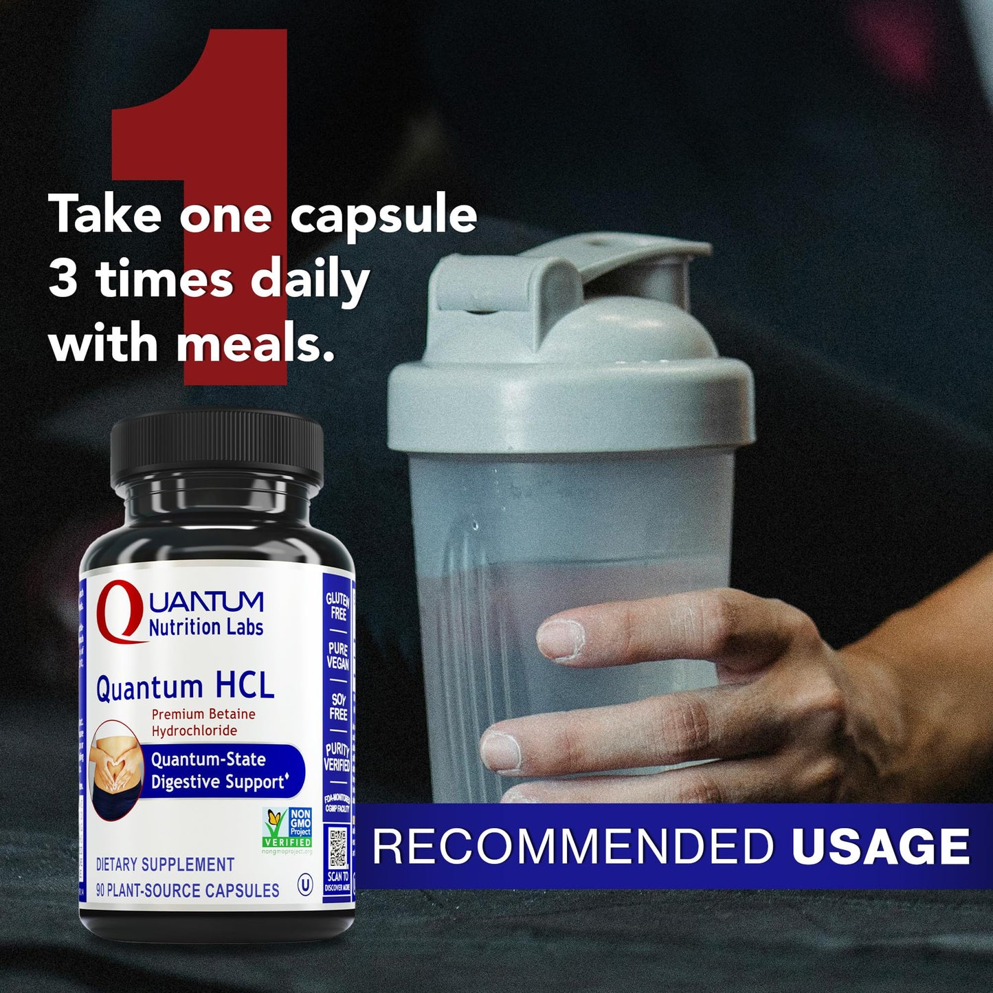 Quantum Nutrition Betaine HCL Capsules 90 Count