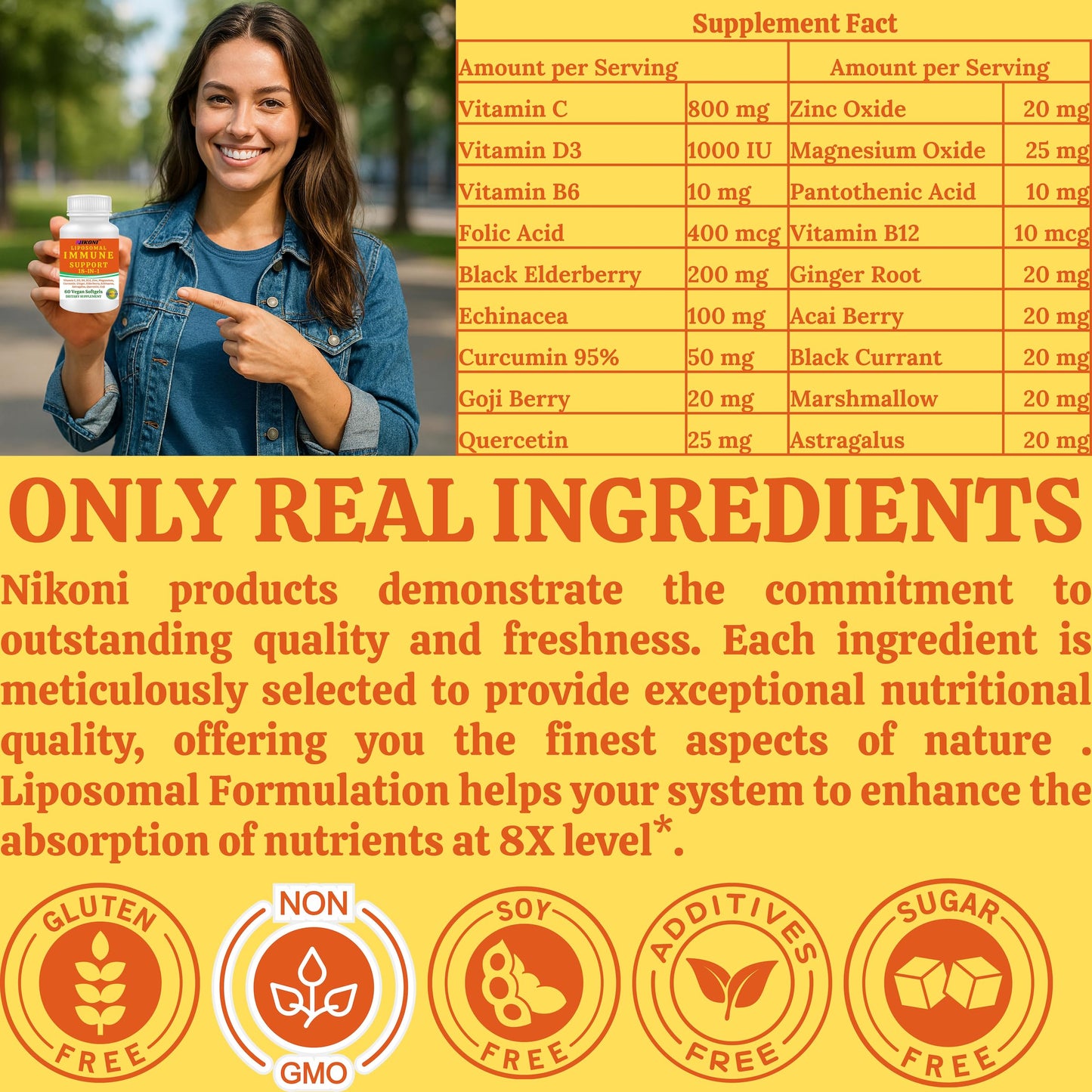 Nikoni Vegan Liposomal Immune Support Softgels, 60 Softgels