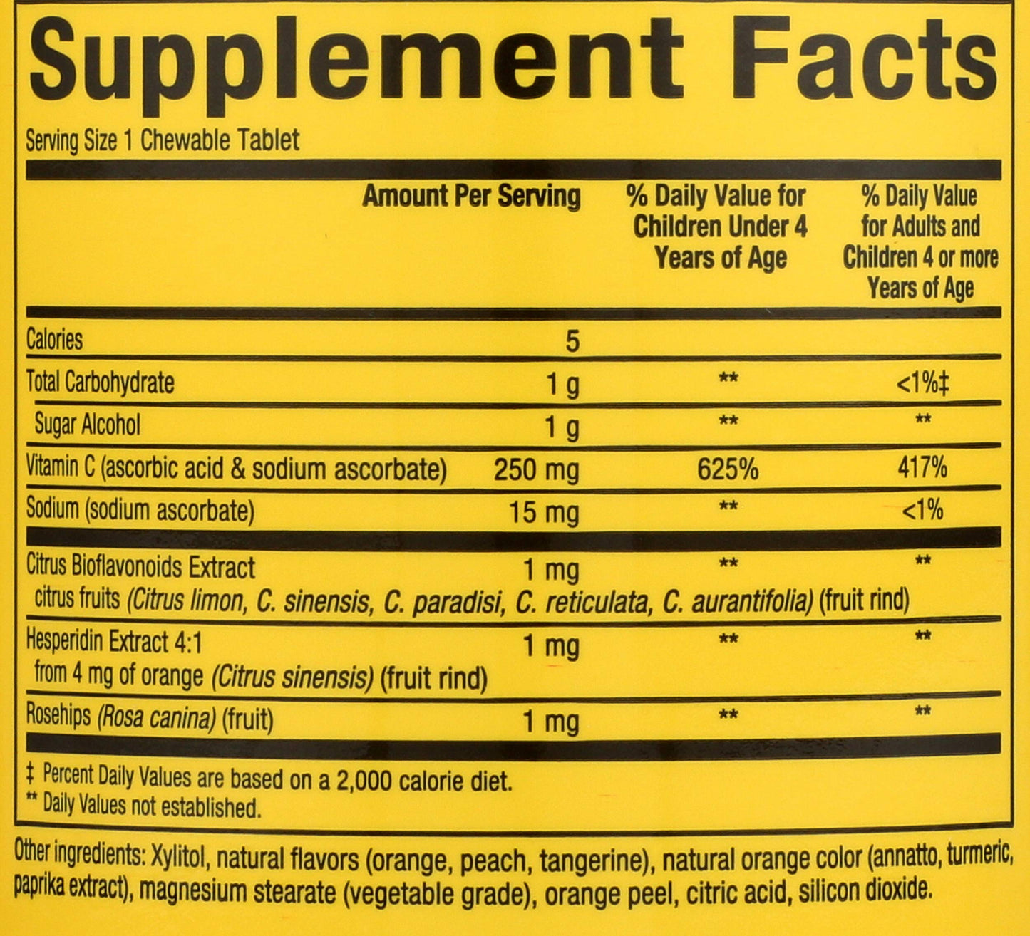 Natural Factors BigFriends Vitamin C 250 mg Tablet, 90 Tablets