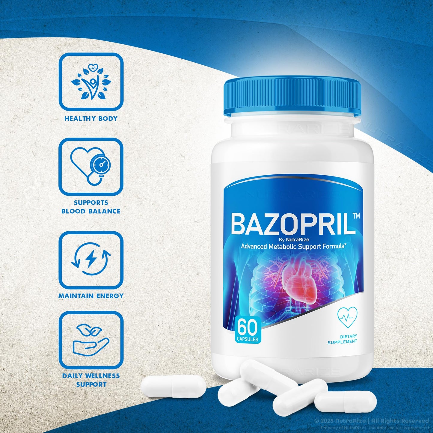NutraRize Bazopril Capsules 60 Count