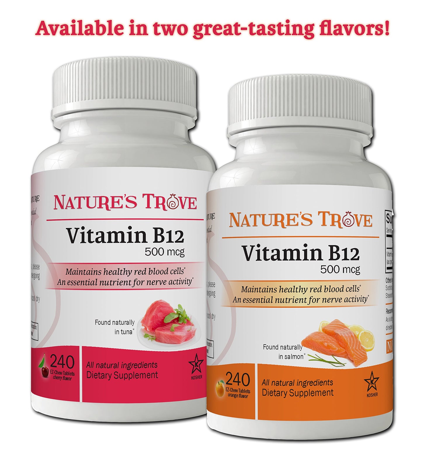 Nature's Trove Vitamin B12 500 mcg Tablets, 240 Count
