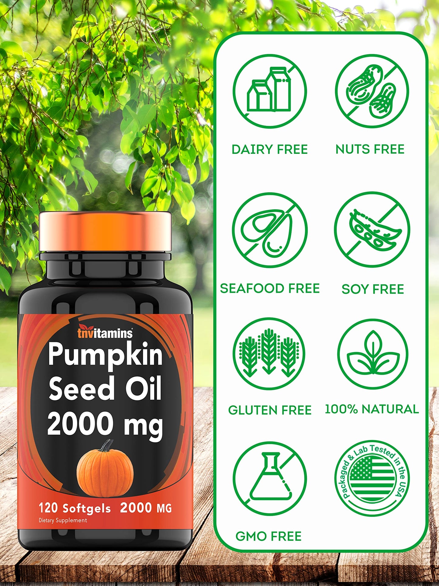 tnvitamins Pumpkin Seed Oil Softgel 120 Count