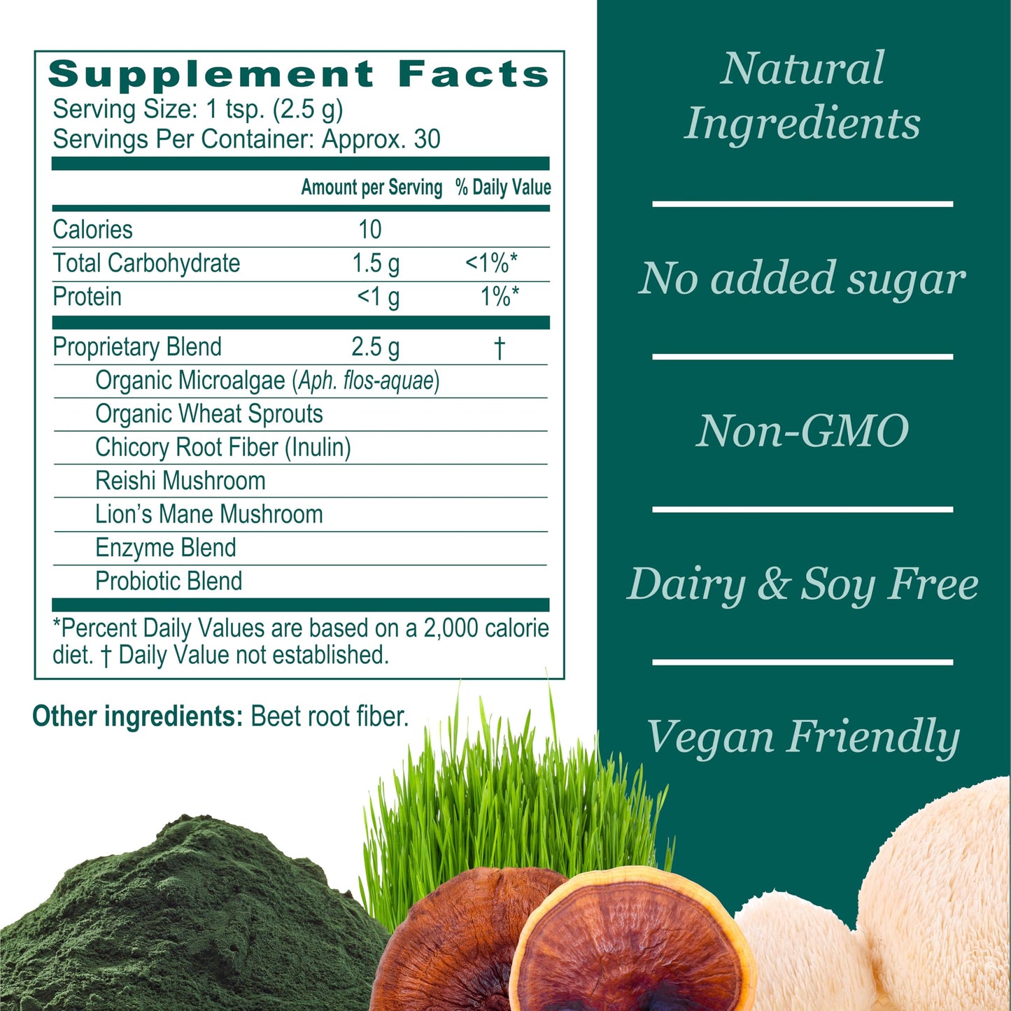 New Earth Super Blue Green Greens Made Greater Powder Supplement 2.65 Ounce
