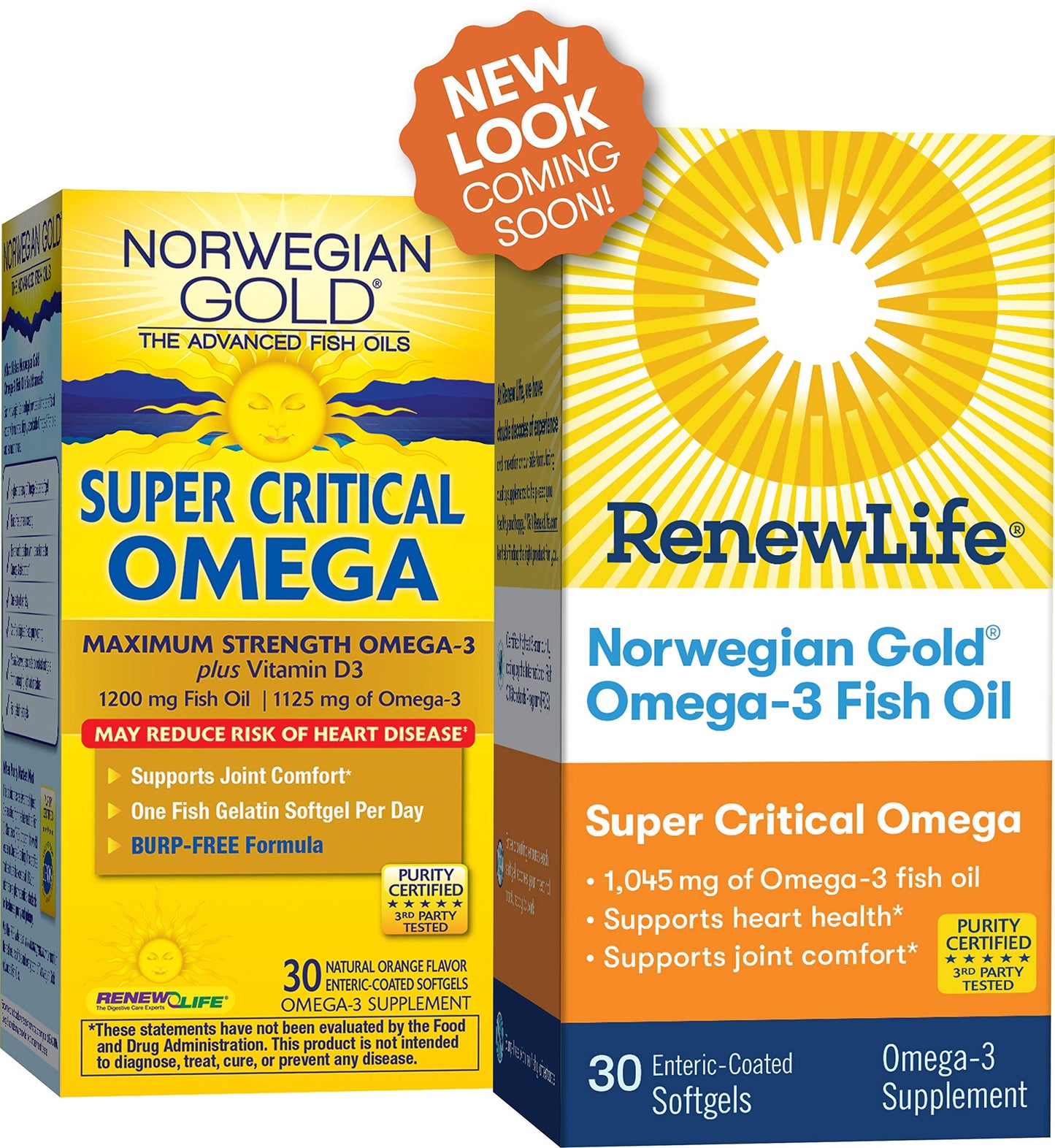 Renew Life Norwegian Gold Adult Fish Oil - Super Critical Omega, Fish Oil Omega-3 Supplement - Gluten & Dairy Free, 30 Tablets
