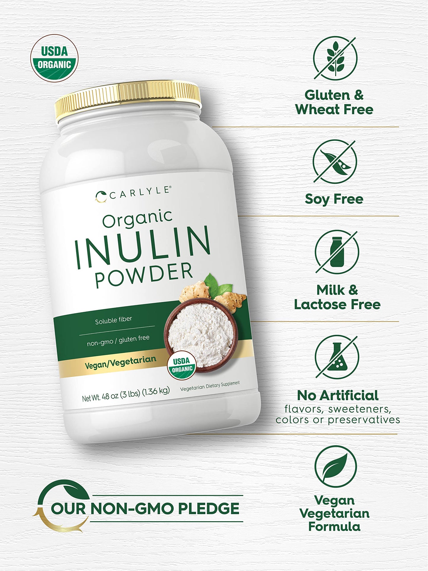 Carlyle Organic Inulin Powder 48 oz