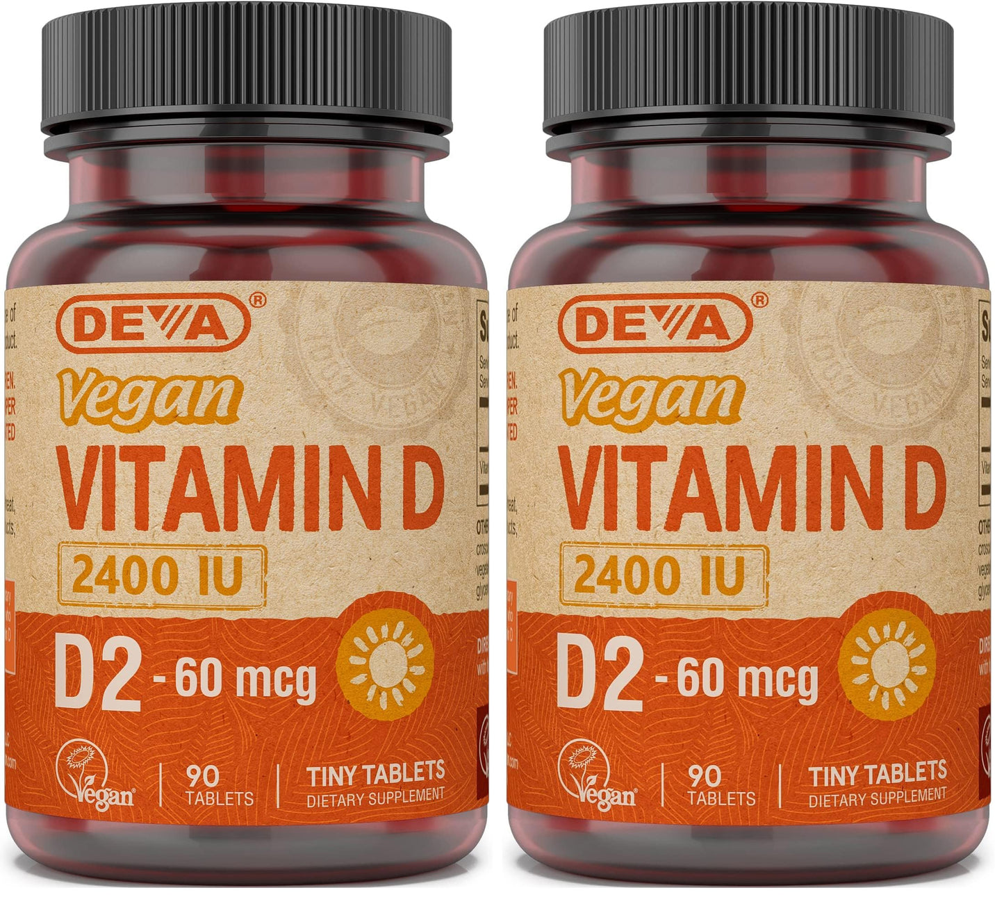 DEVA Vegan Vitamin D2 60 mcg (2400 IU) 180 Tablets
