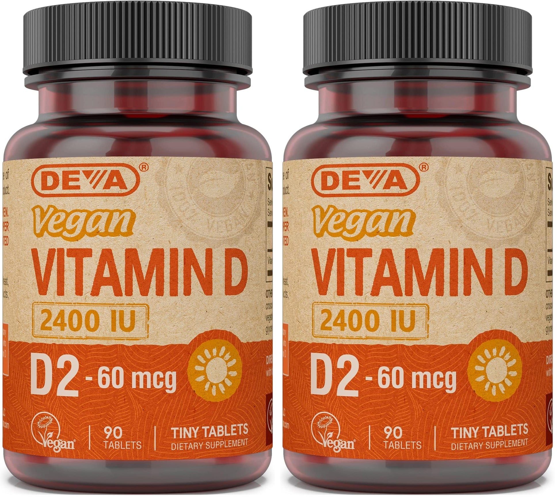 DEVA Vegan Vitamin D2 60 mcg (2400 IU) 180 Tablets