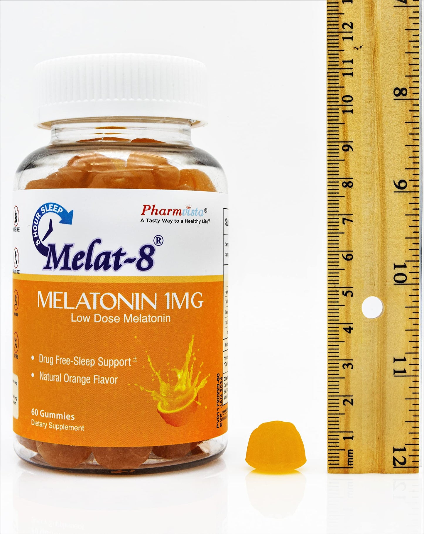 Melat-8 Low Dose Sleep Gummies Melatonin 1mg 60 Count