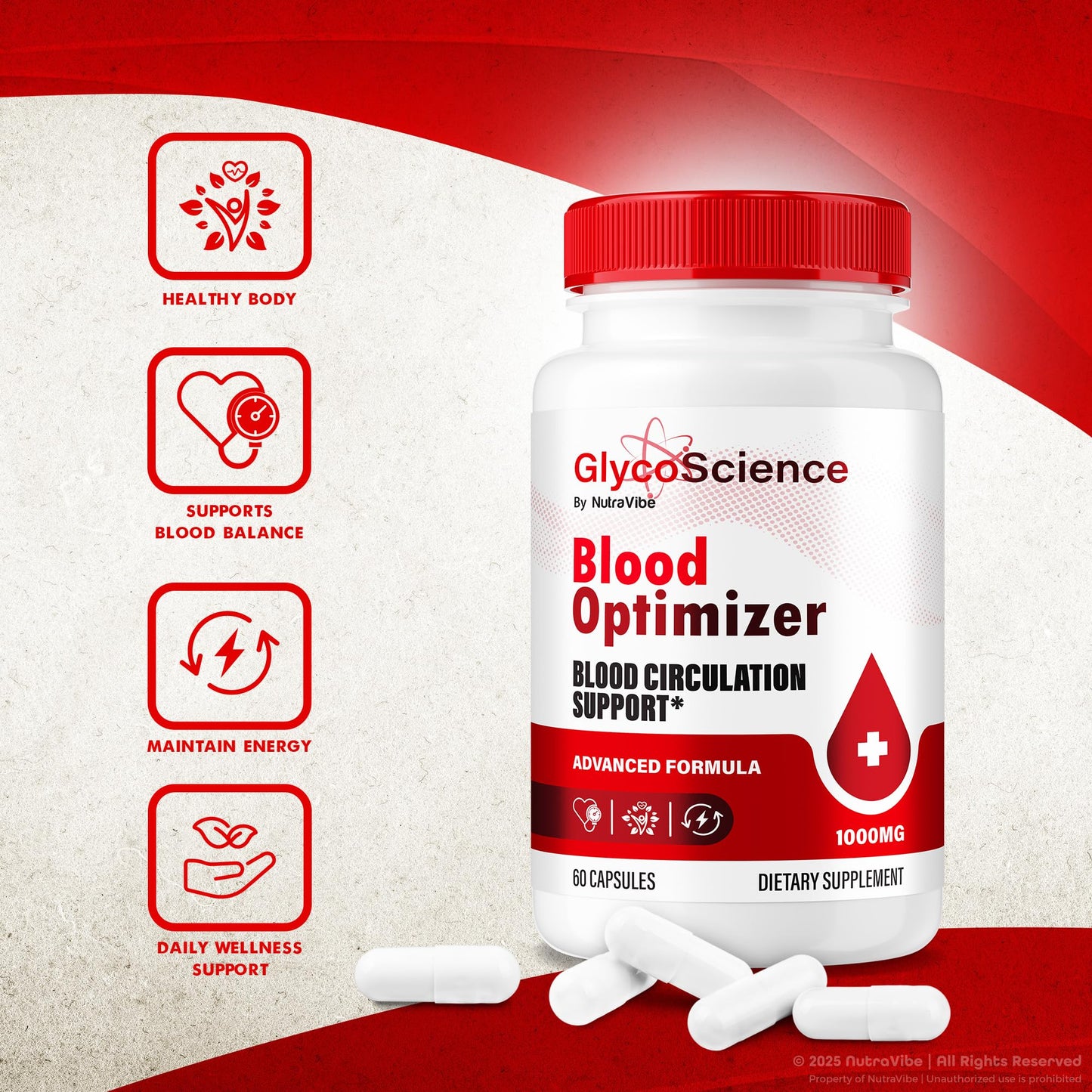 NutraVibe GlycoScience Blood Optimizer Capsules, 60 Count
