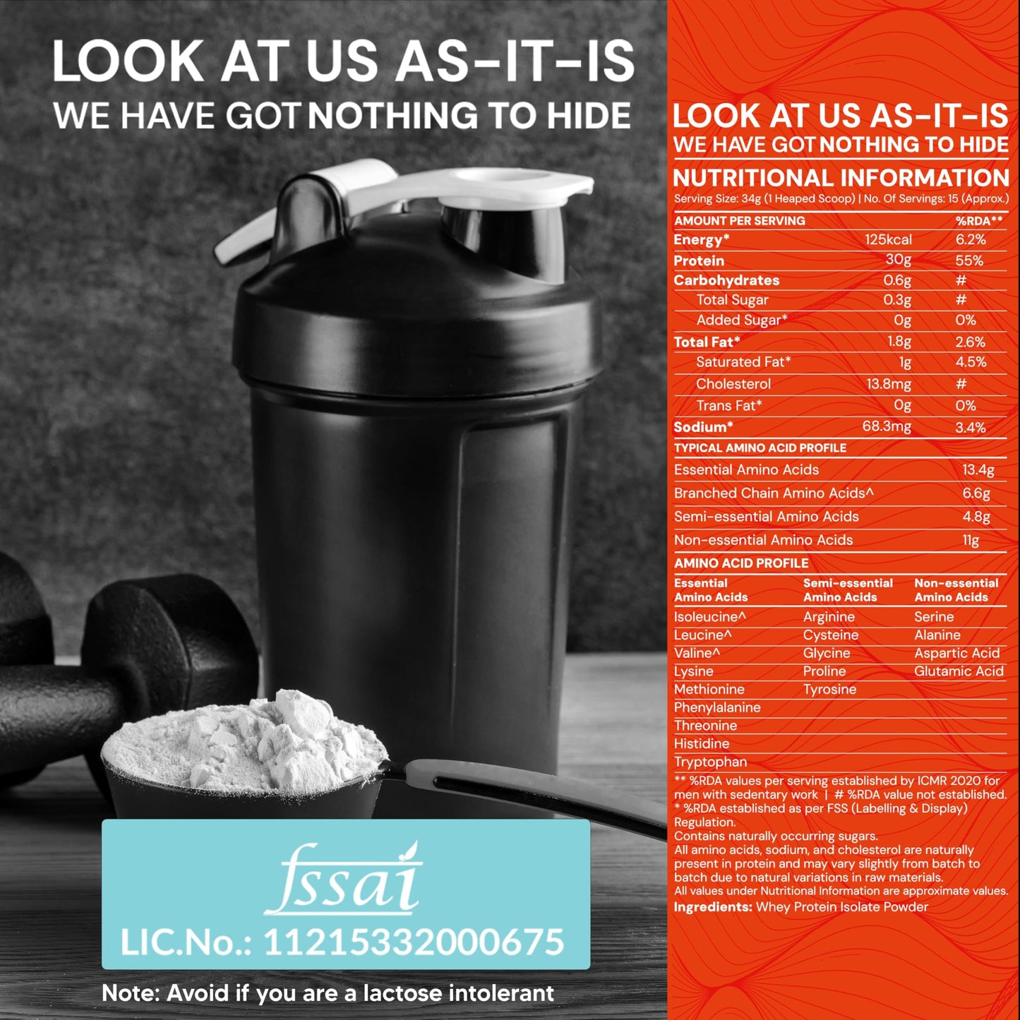 Asitis Nutrition Whey Protein Isolate 90% Powder 17.6 oz