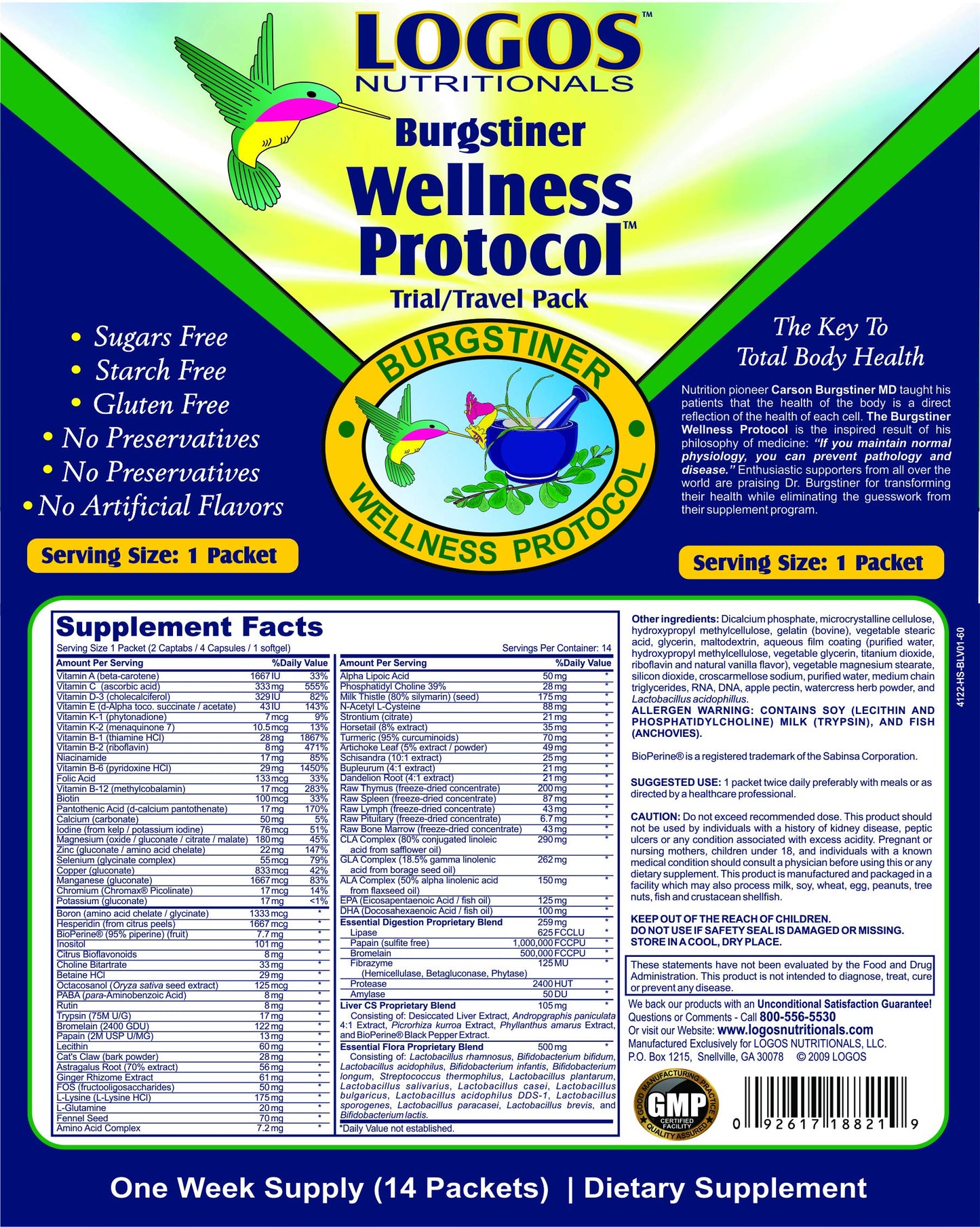 logos nutritionals Multivitamin Packs Capsule 4 Count
