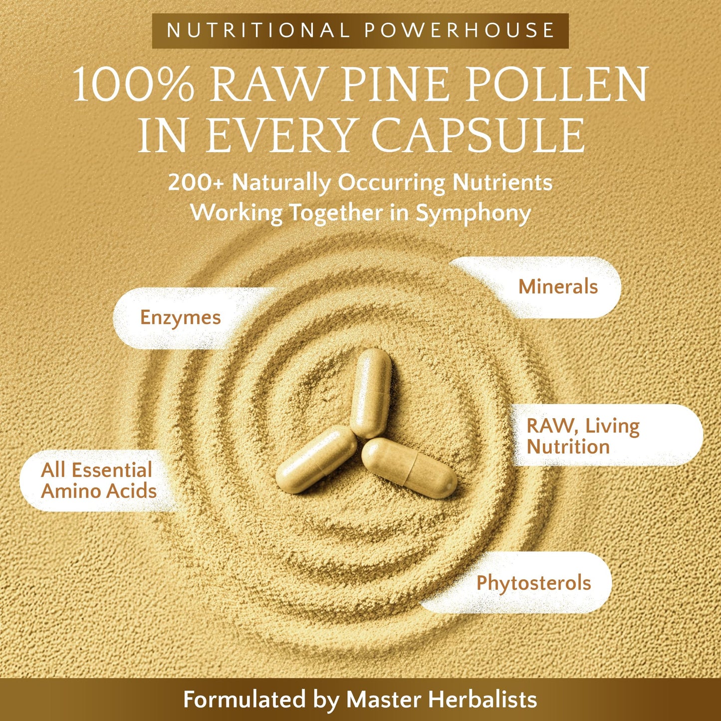 RAW Forest Foods Forest Manna RAW Pine Pollen Capsules 120 Count