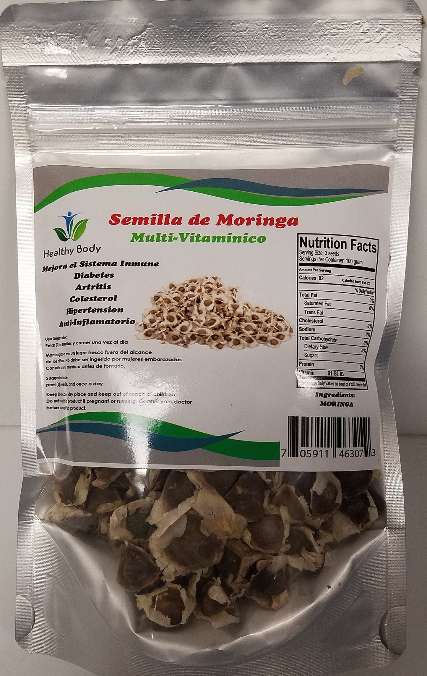 Healthy Body Moringa Seed Capsules, 1 Capsule