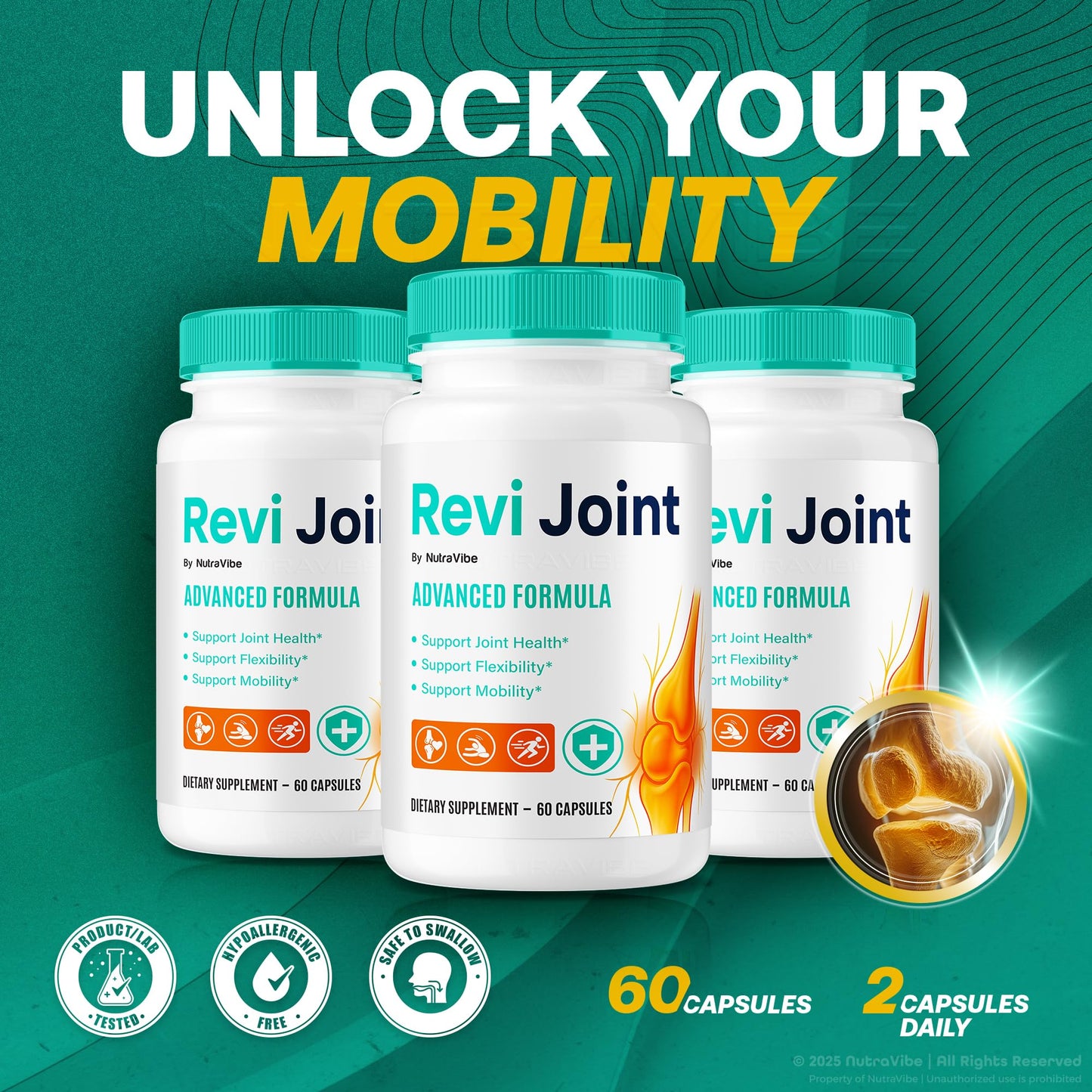 NutraVibe Revi Joint Capsules, 120 Capsules