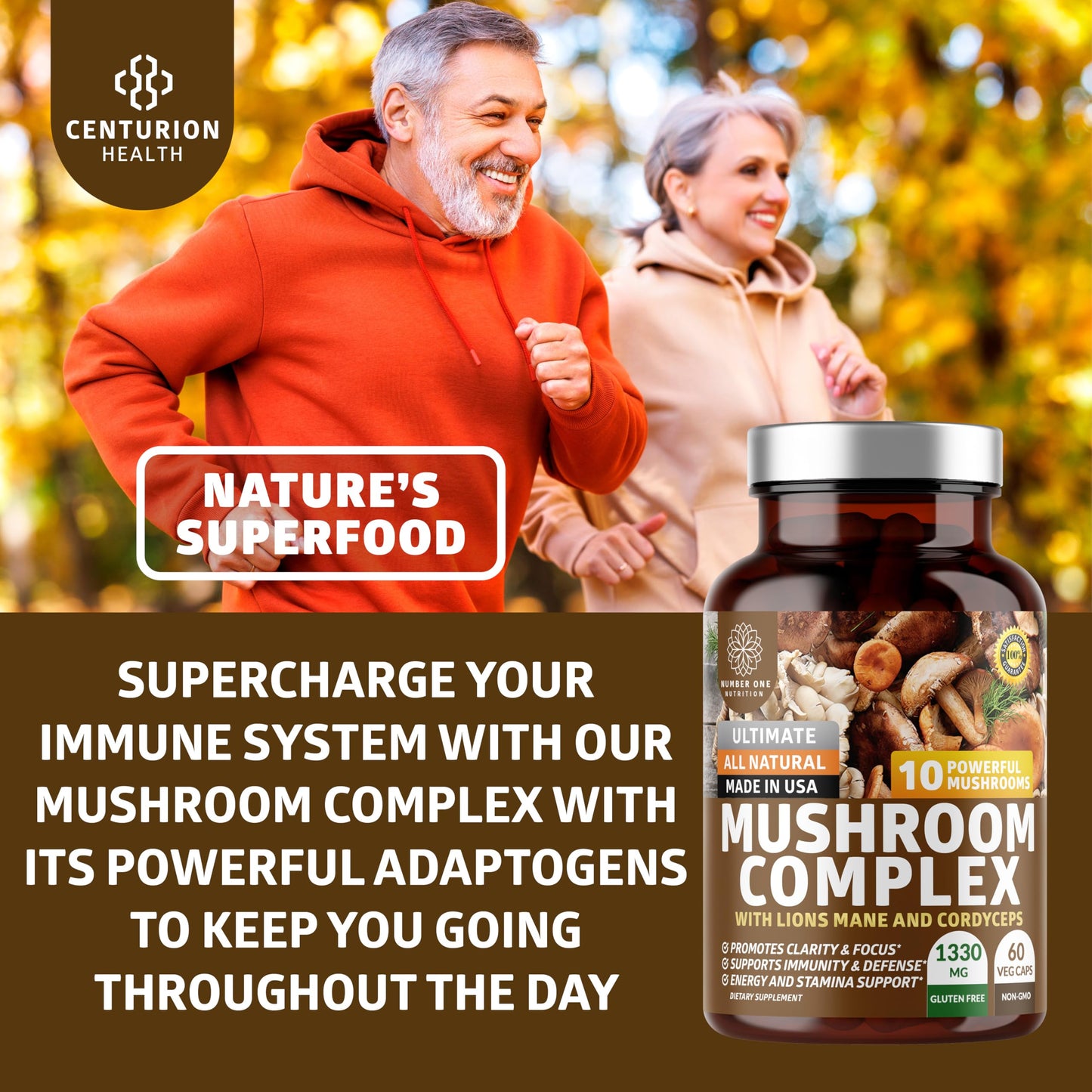 Number One Nutrition Mushroom Complex Capsules, 60 Capsules