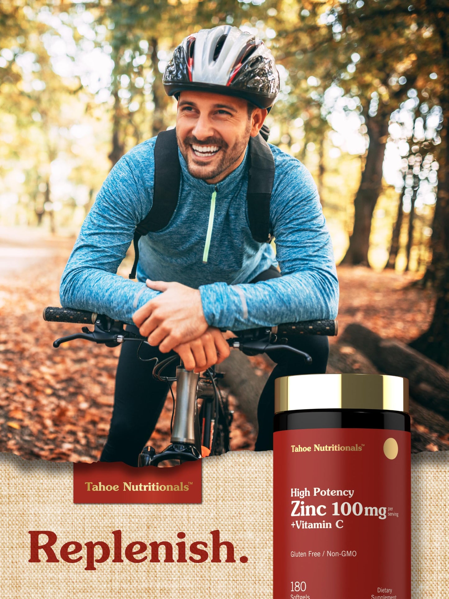Carlyle Zinc Supplement 100mg with Vitamin C Softgels, 180 Count