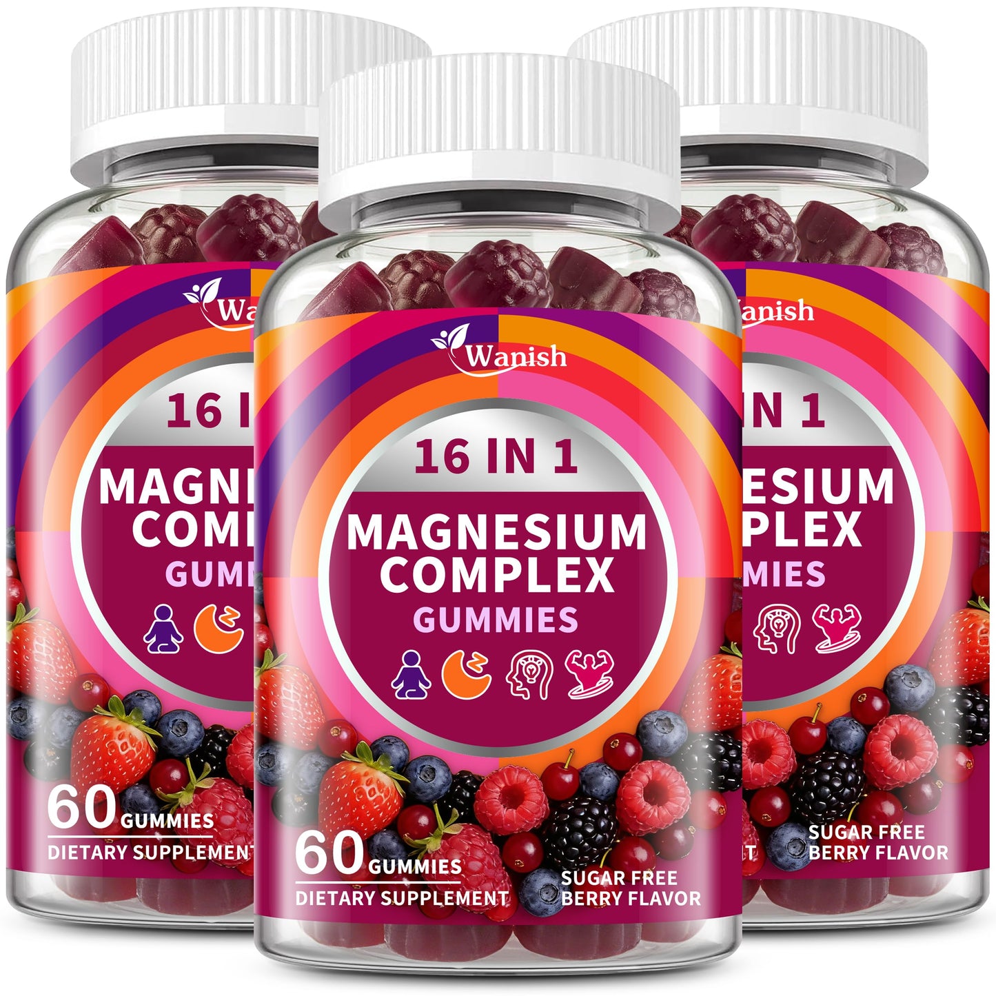 Wanish Magnesium Complex Gummies, 180 Gummies