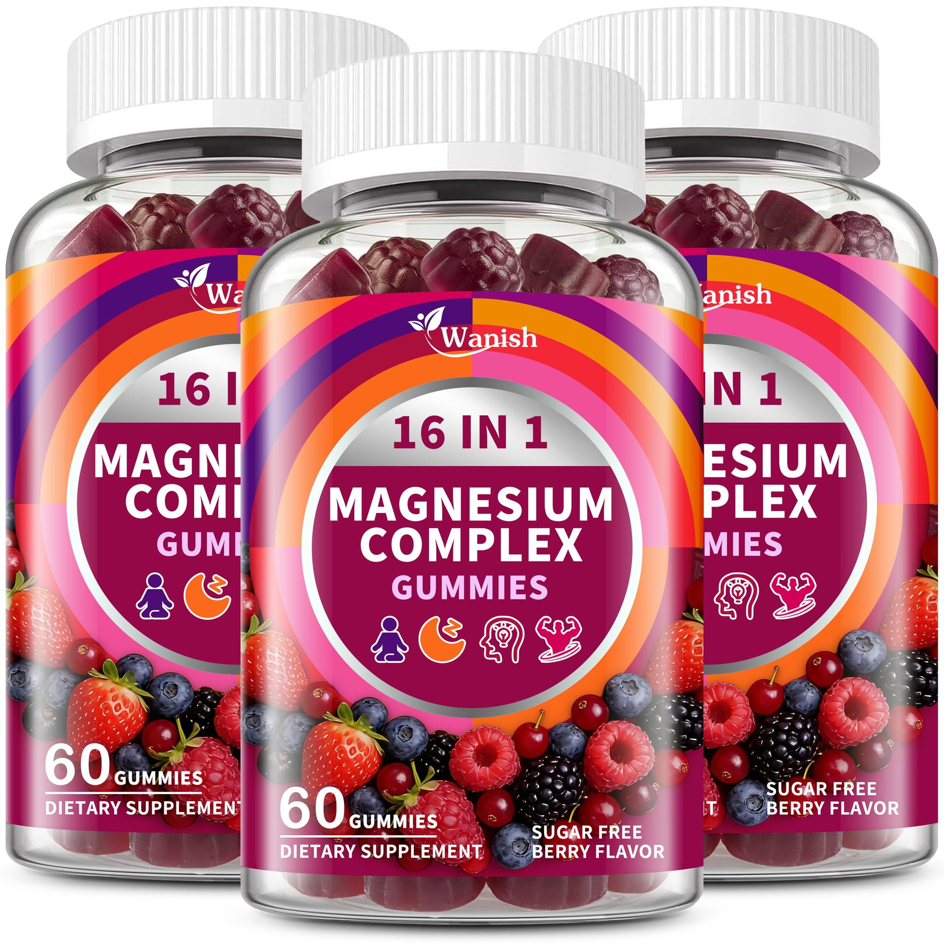 Wanish Magnesium Complex Gummies, 180 Gummies