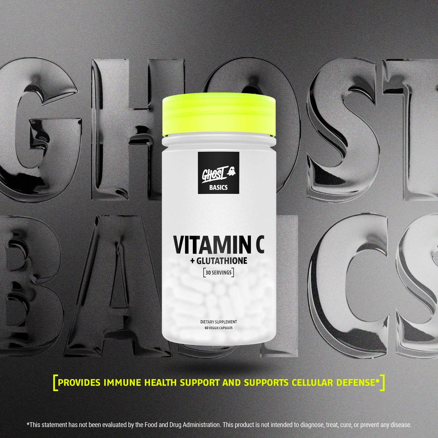 GHOST Basics Vitamin C + Glutathione Supplement Capsule 60 Capsules