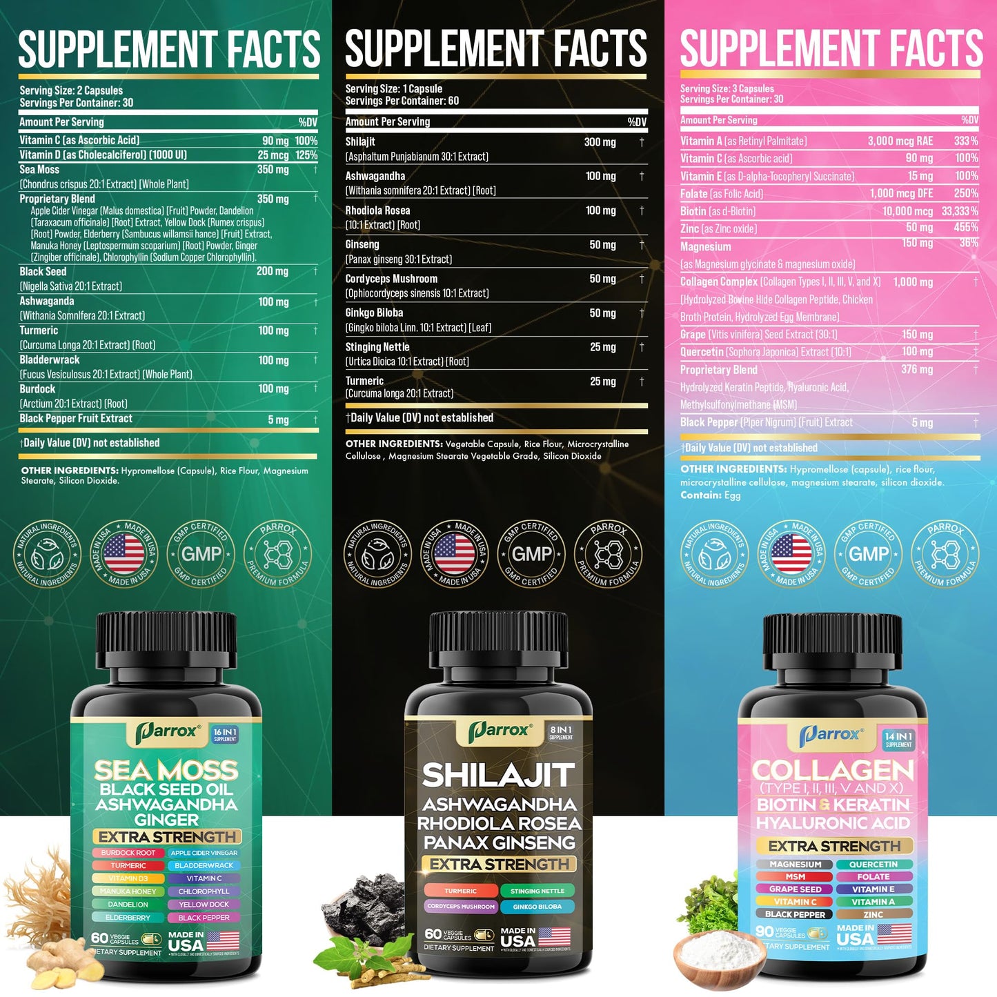 Parrox Ultimate Wellness Trio Capsules, 210 Capsules