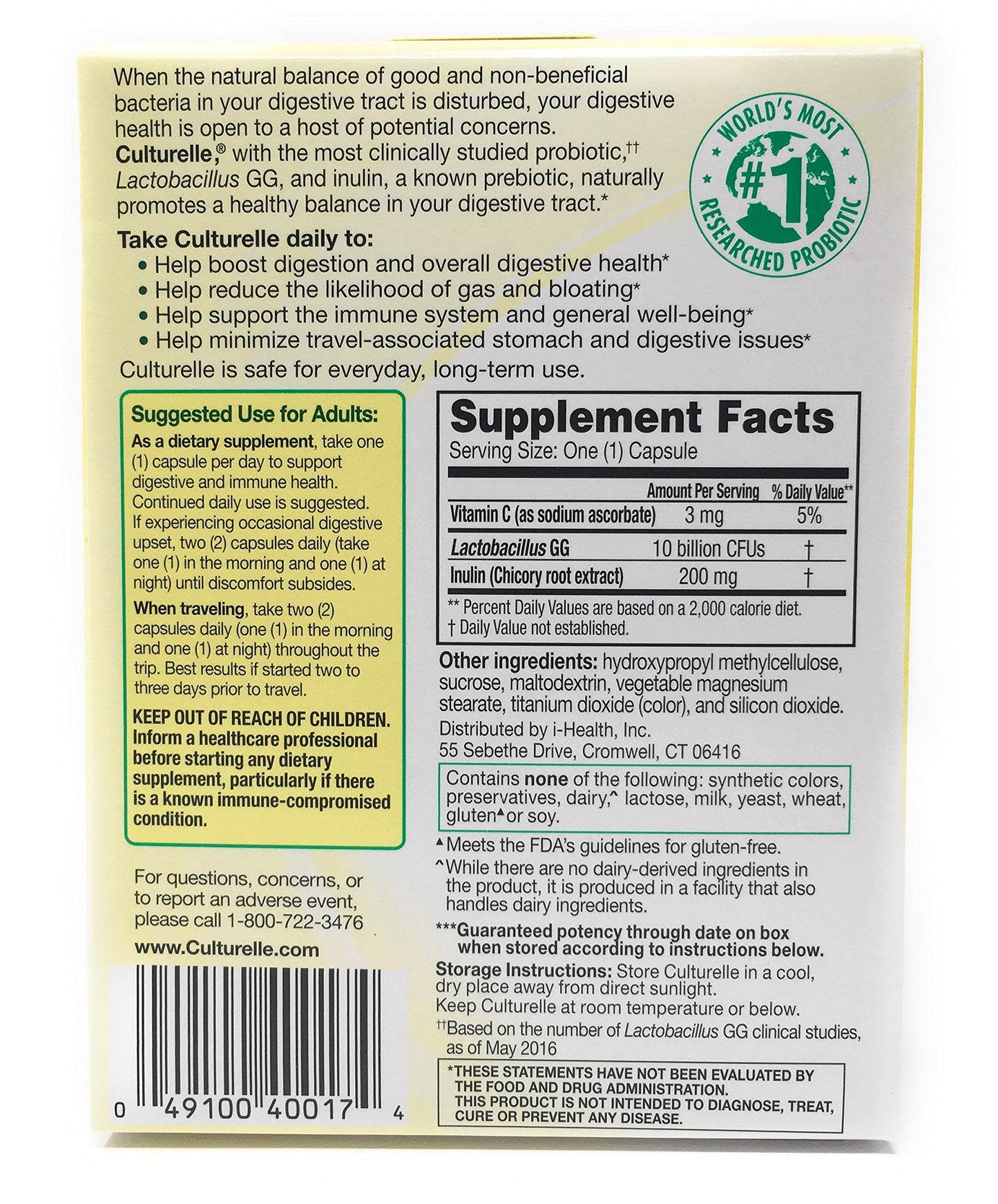 Culturelle Digestive Health Probiotic 80 Capsules