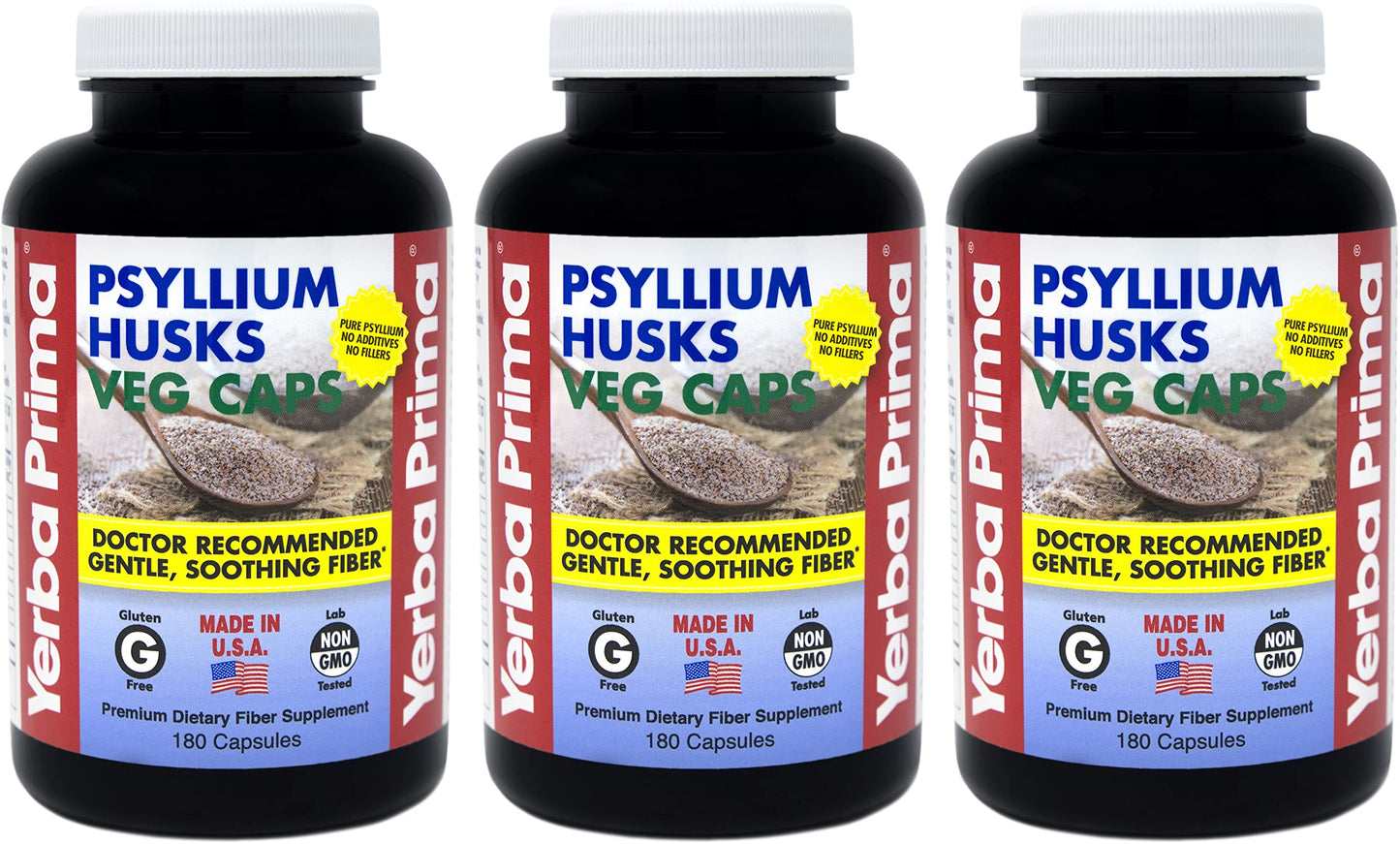 Yerba Prima Psyllium Husks Veg Caps, 540 Capsules