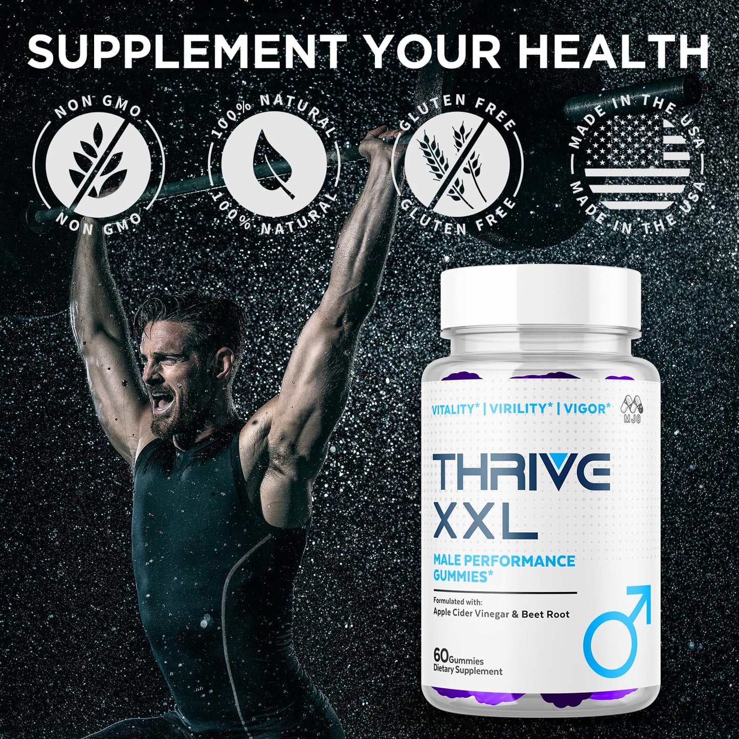 MJO Thrive XXL Gummies, 120 Gummies