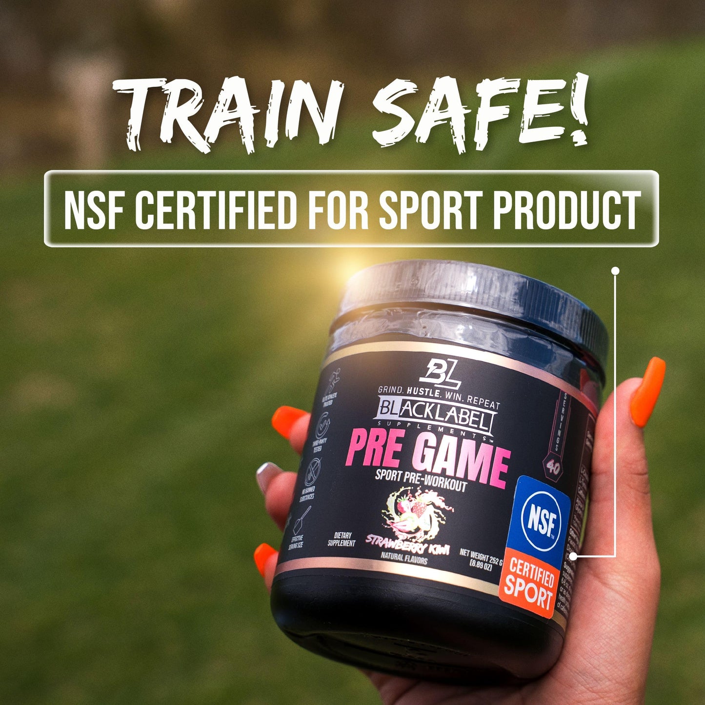 BLACKLABEL Supplements PRE-Game NSF Certified for Sport Pre-Workout Powder 8.89