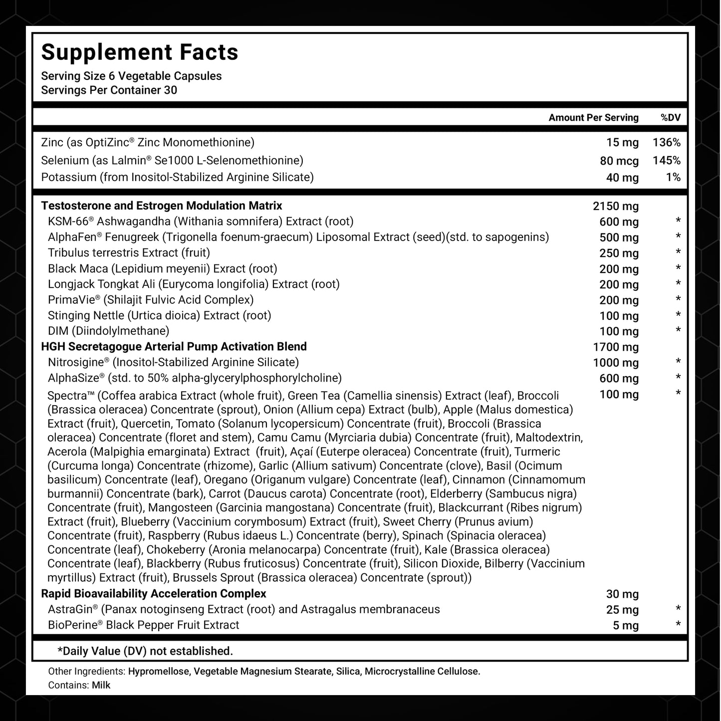 Force Factor Alpha King Immortal Total Hormone Support Testosterone Booster for Men with Fenugreek Seed, 180 Capsules