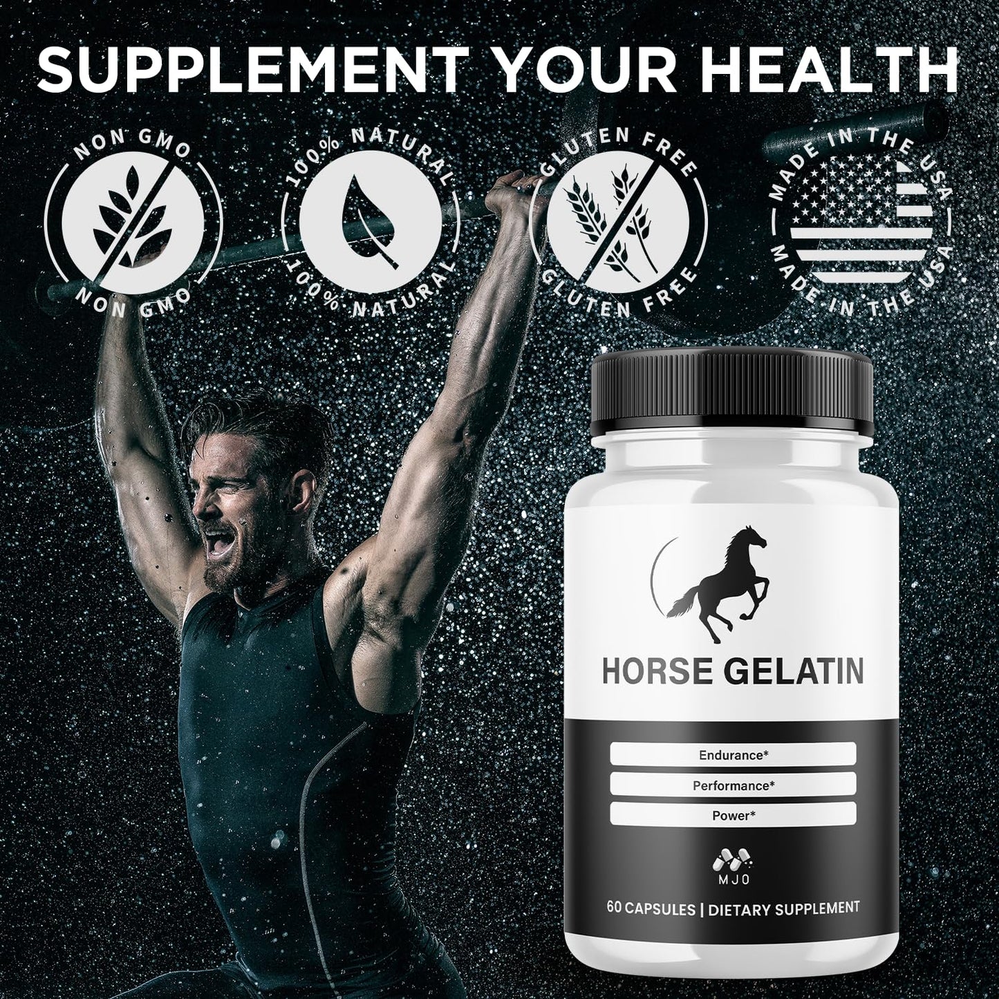 MJO Horse Gelatin Capsules, 60 Count