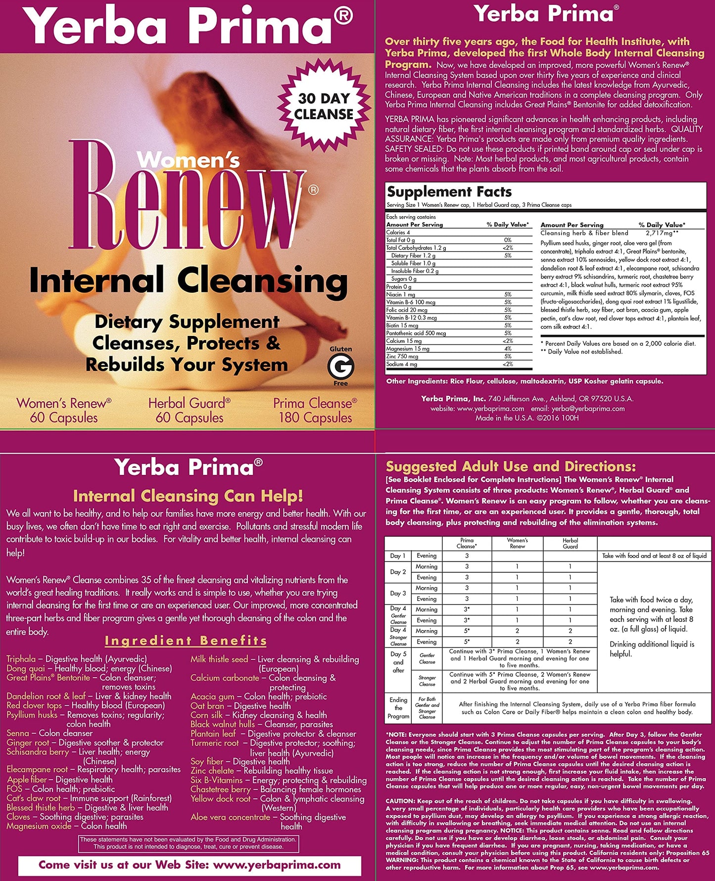 Yerba Prima Women’s Renew Internal Cleansing System 1 Capsule
