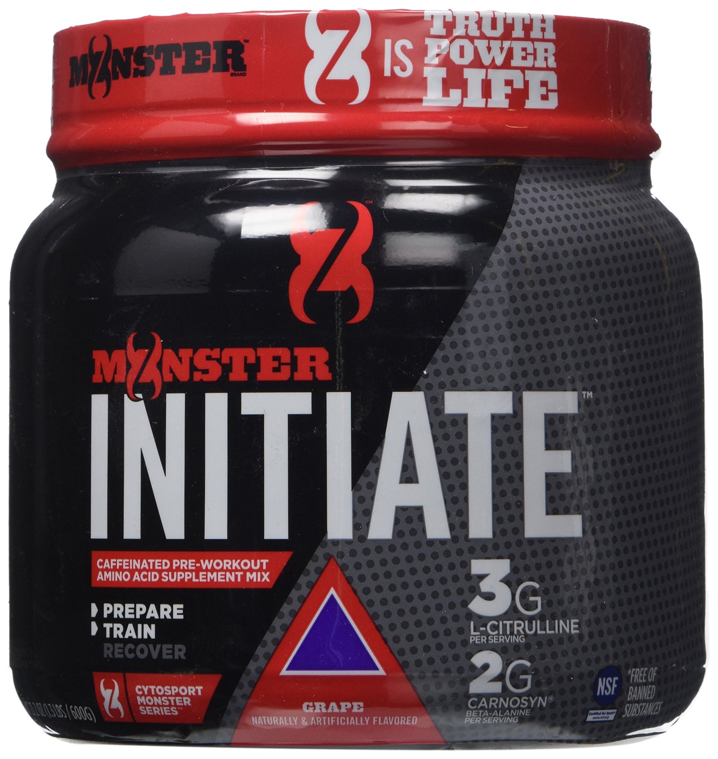 CYTOSPORT Monster Initiate Nutritional Drink, Pre Workout Powder, Grape Flavored, 600 Grams