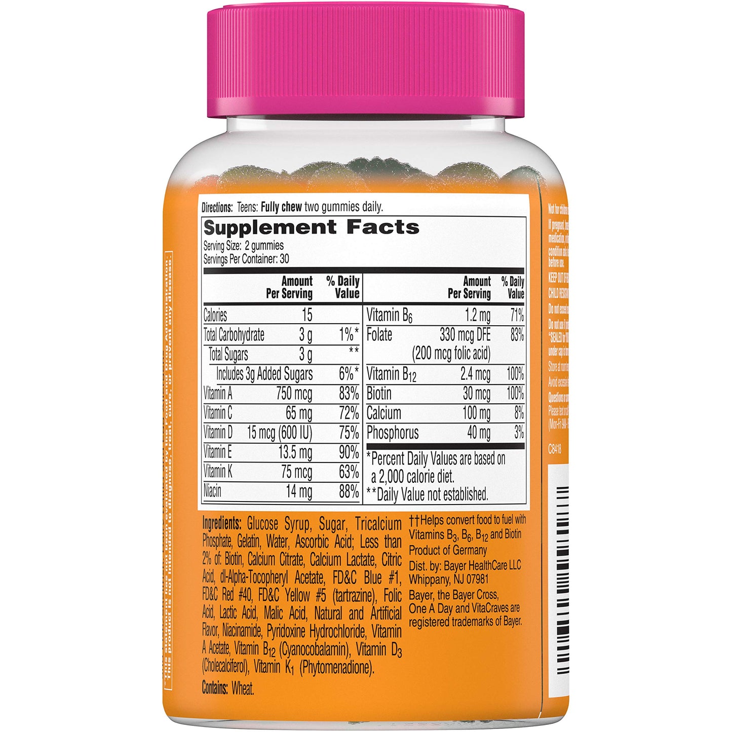 ONE A DAY Vitacrave For Him & Vitacrave Teen For Her Gummies, 240 Gummies, Pack of 4