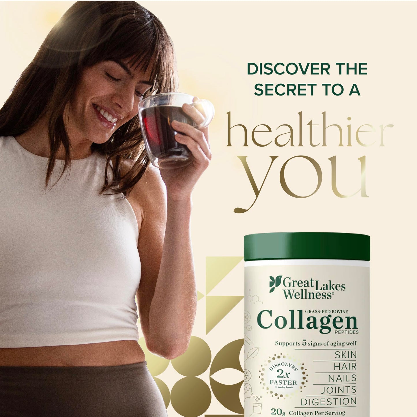 Great Lakes Gelatin Wellness Collagen Peptides Powder 8.46 Ounce