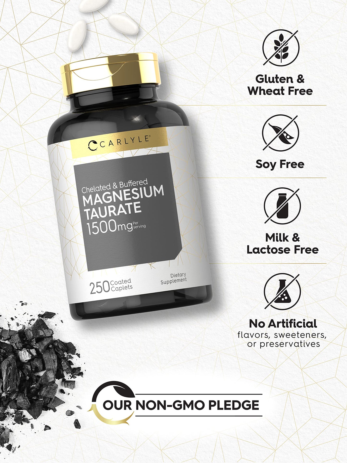 Carlyle Magnesium Taurate 1500mg Caplets, 250 Count