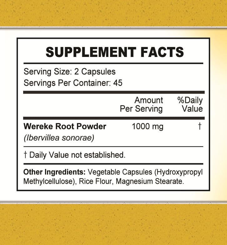 Nutrisalud Products Wereke Root Capsules, 180 Capsules
