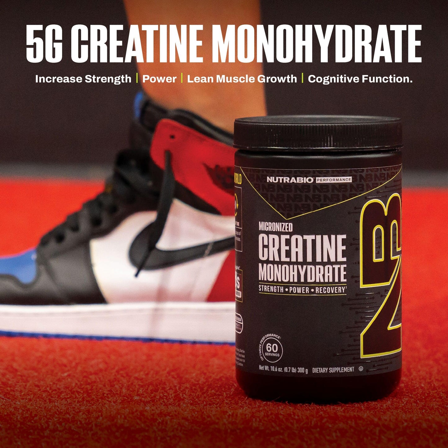 NutraBio Pure Micronized Creatine Monohydrate Powder 10.6 oz