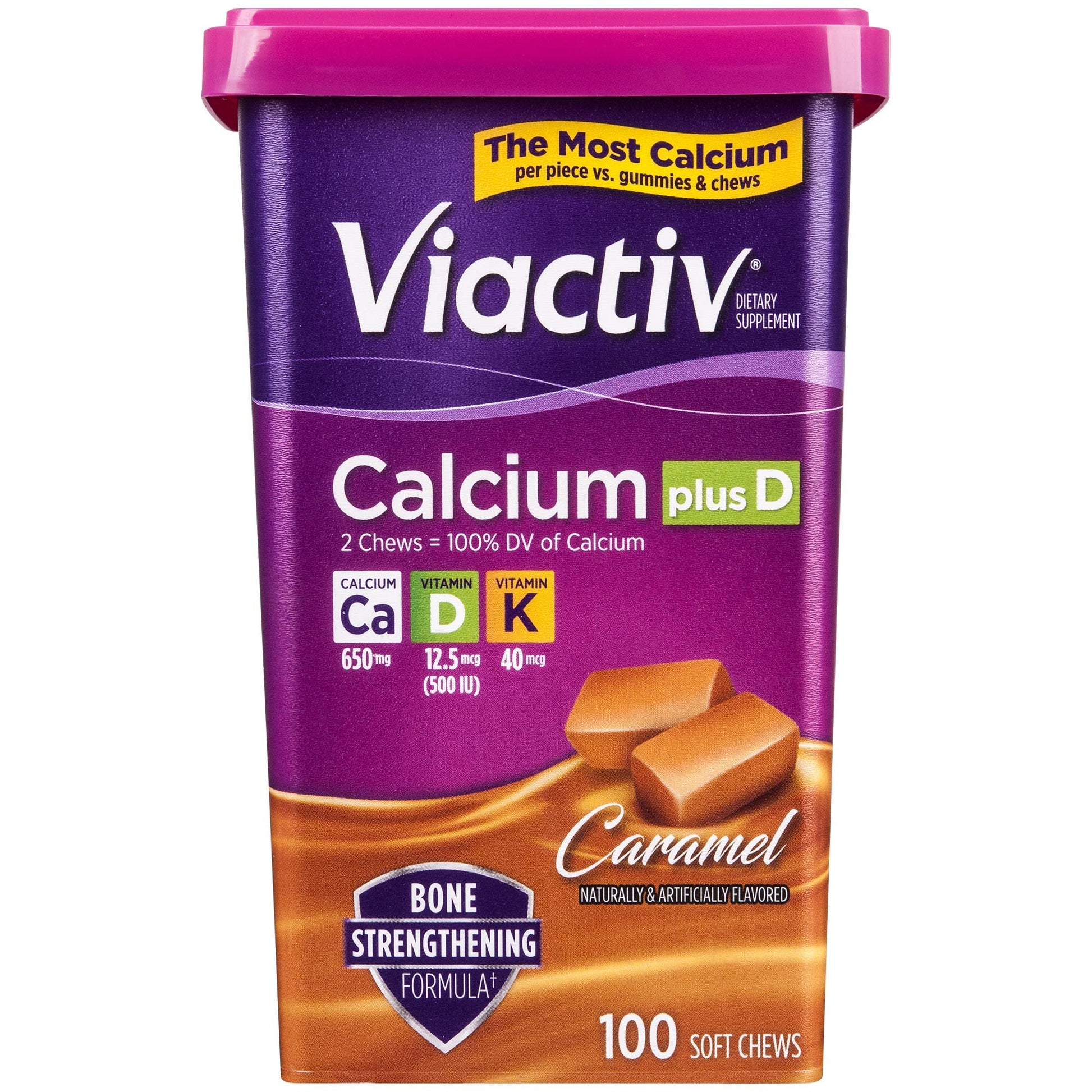 Viactiv Calcium +D Supplement Chews, 100 Count