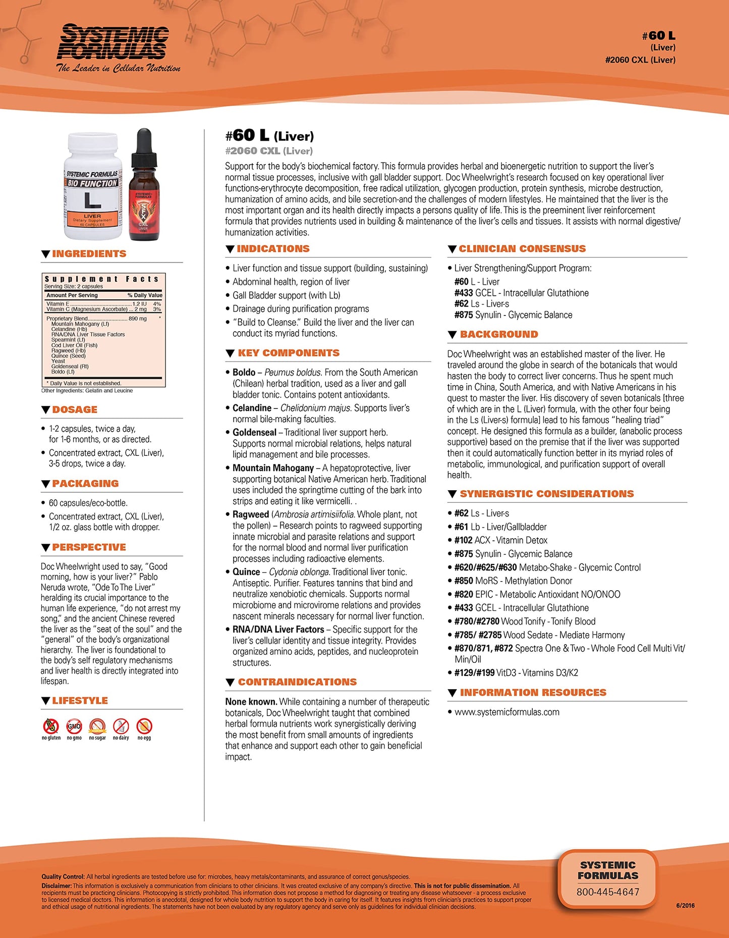 Systemic Formulas L - Liver 60 Capsules