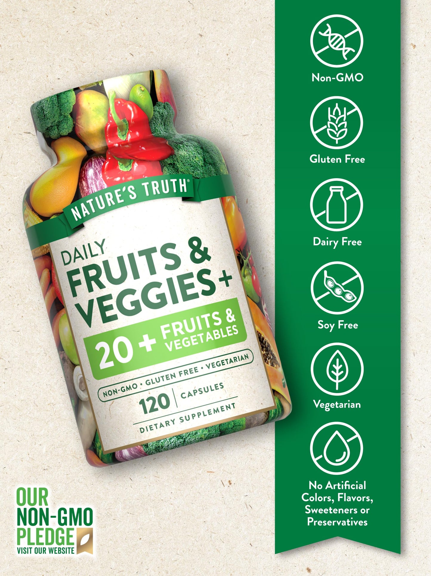 Nature's Truth Fruit and Veggies Supplement Capsules 120