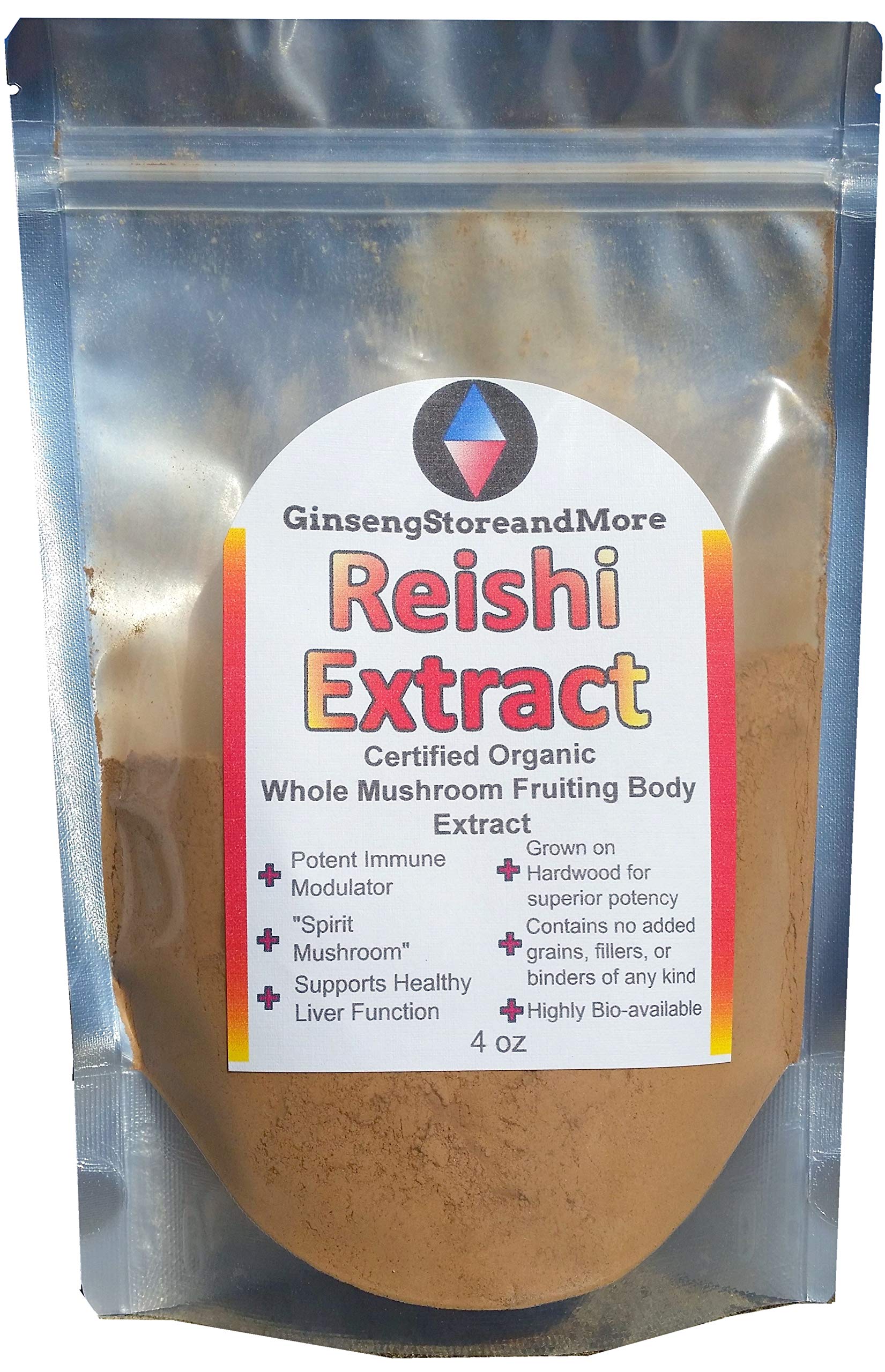 GinsengStoreAndMore Organic Red Reishi Mushroom Powder 4 Oz