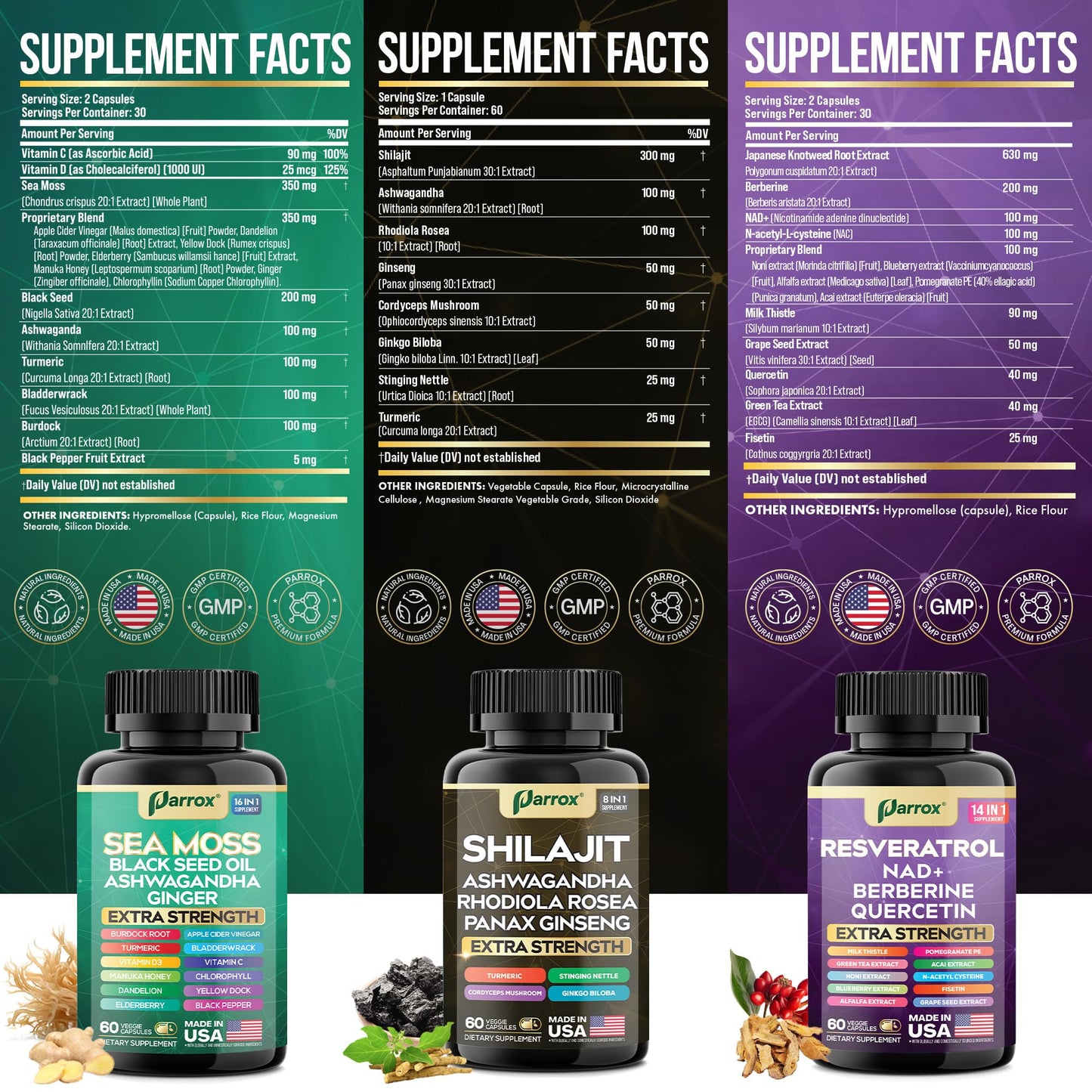 Parrox Advanced Wellness Trio Capsules 180