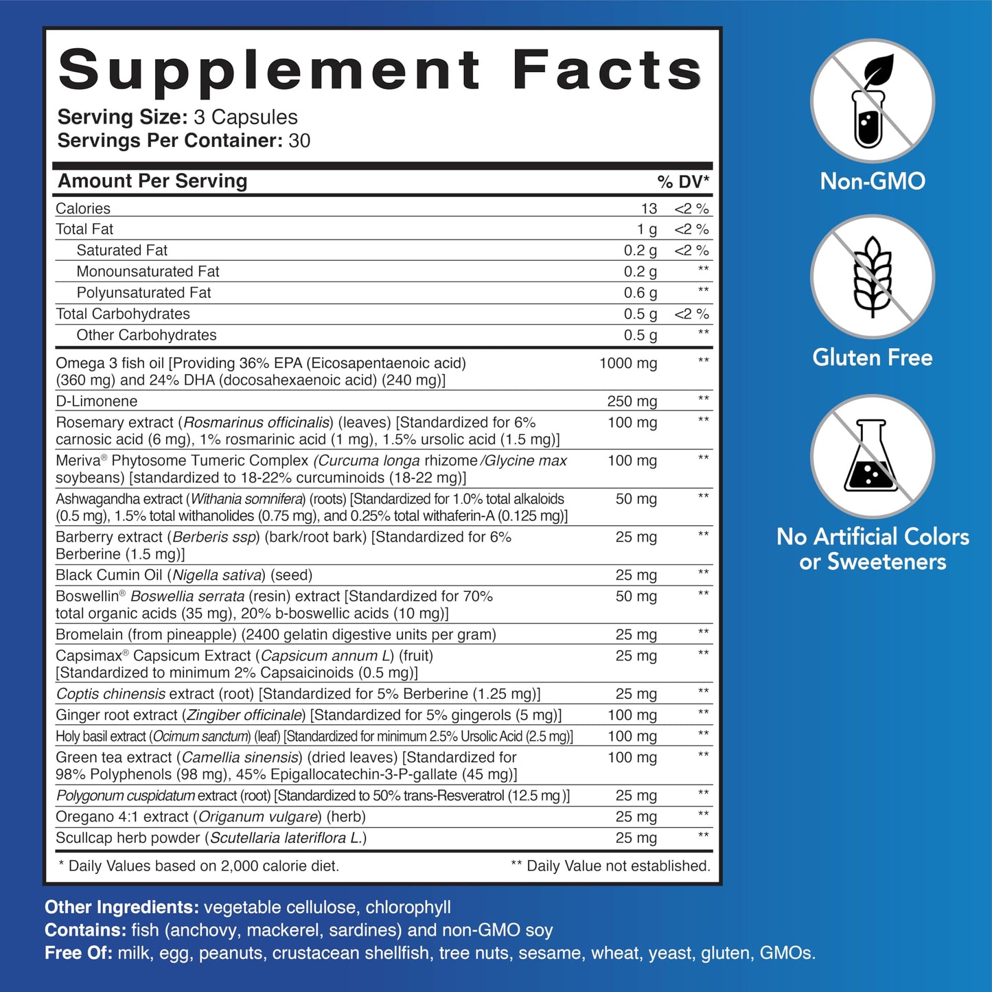 Patient One Enflamen Omega-3 Turmeric & Boswellia Capsules, 90 Count