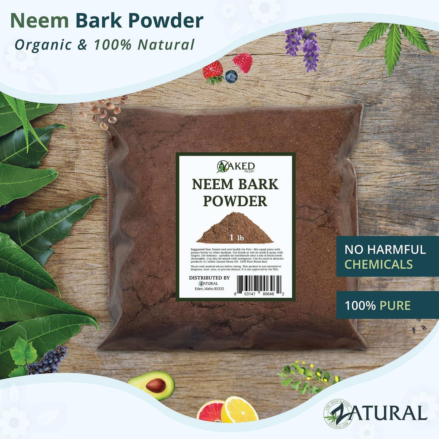 Zatural Neem Bark Powder (Powder), 16 oz