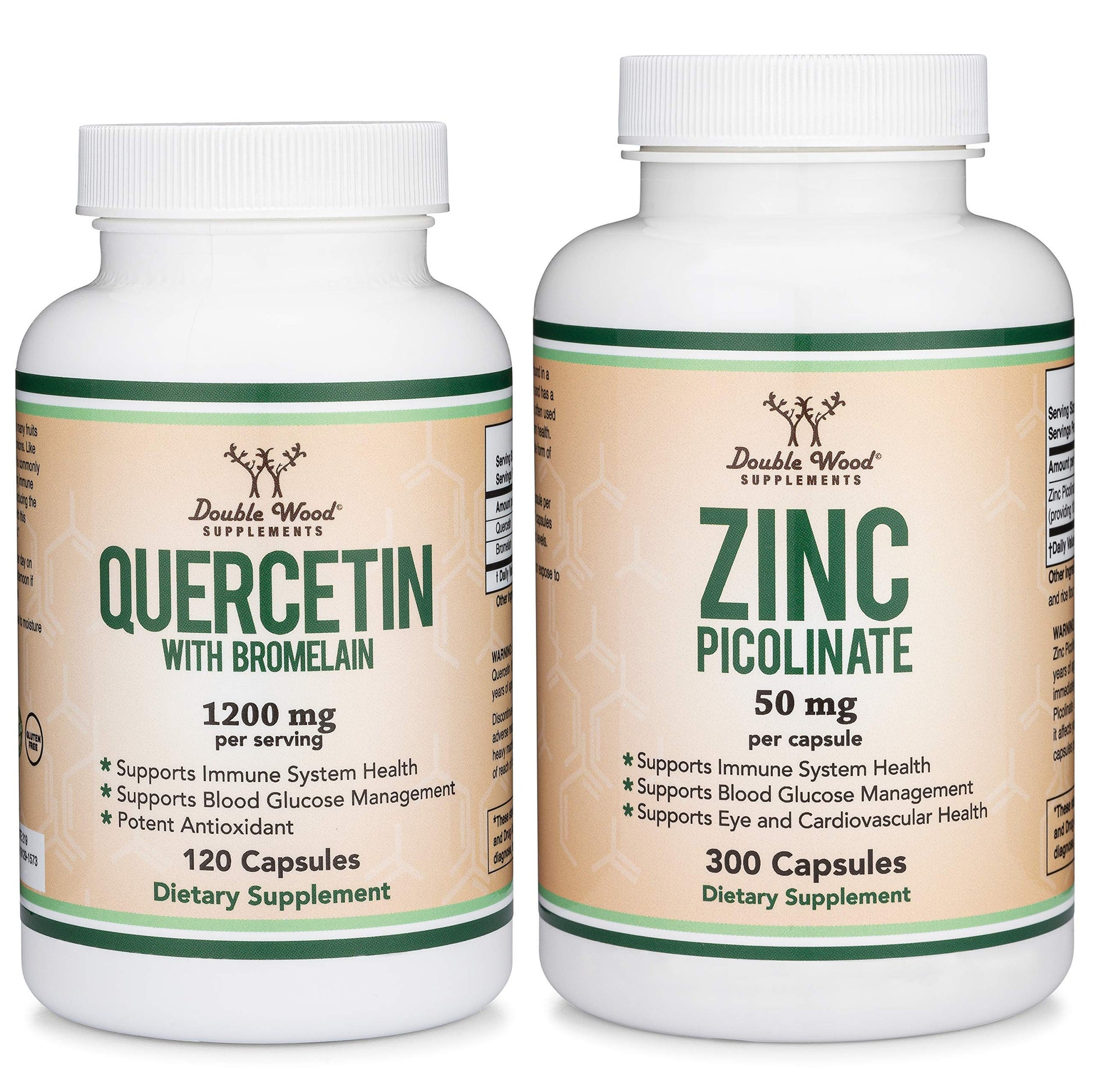Double Wood Supplements Quercetin and Zinc Bundle Capsule 1 Bundle